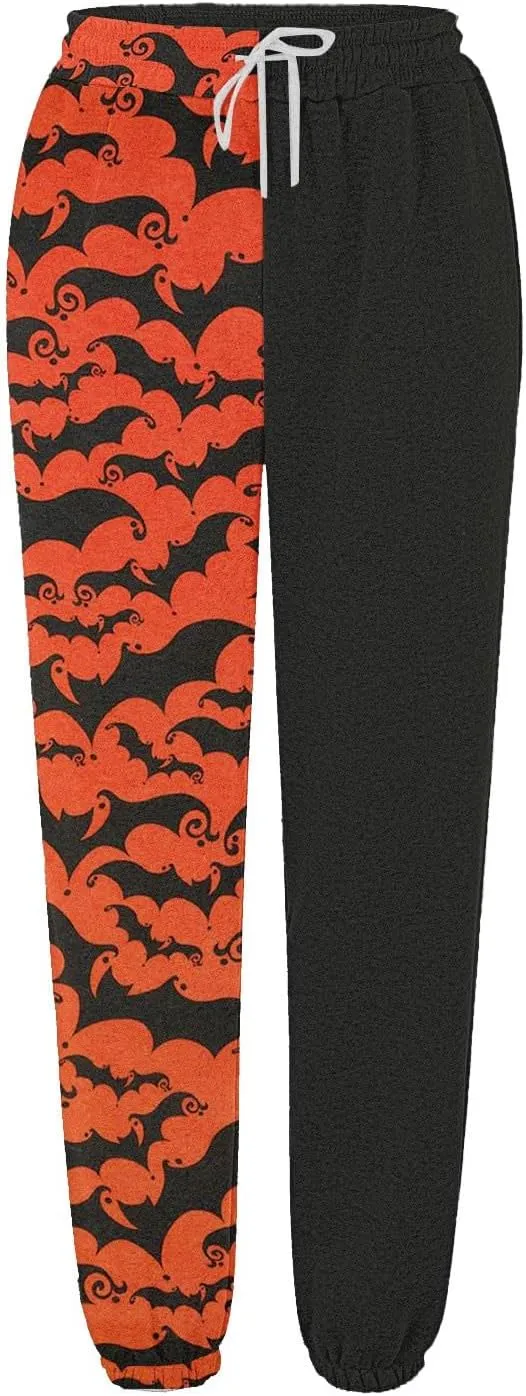 Womens Halloween Elastic Waist Pants Workout High Waisted Yoga Pants with Pockets Casual Pant with Pockets Halloween