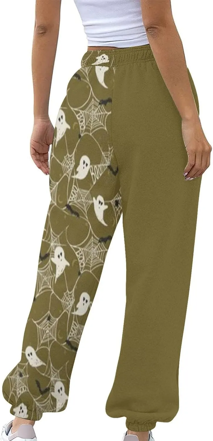 Womens Halloween Elastic Waist Pants Workout High Waisted Yoga Pants with Pockets Casual Pant with Pockets Halloween