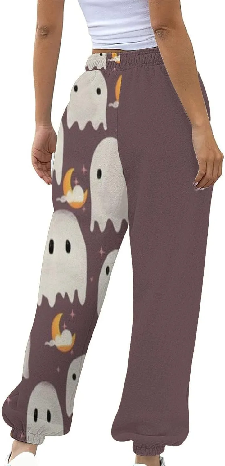 Womens Halloween Elastic Waist Pants Workout High Waisted Yoga Pants with Pockets Casual Pant with Pockets Halloween