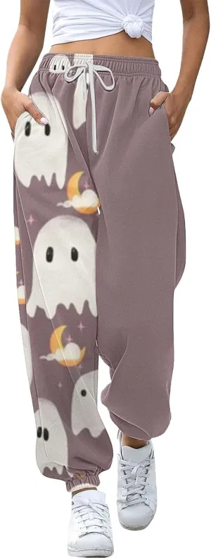 Womens Halloween Elastic Waist Pants Workout High Waisted Yoga Pants with Pockets Casual Pant with Pockets Halloween