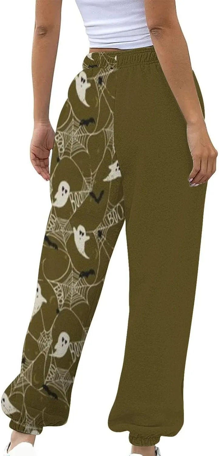 Womens Halloween Elastic Waist Pants Workout High Waisted Yoga Pants with Pockets Casual Pant with Pockets Halloween