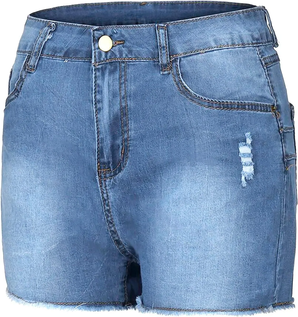 Women's High Waist Denim Shorts High Waisted Distressed Denim Shorts Plus Size Beach Casual Summer Denim Shorts