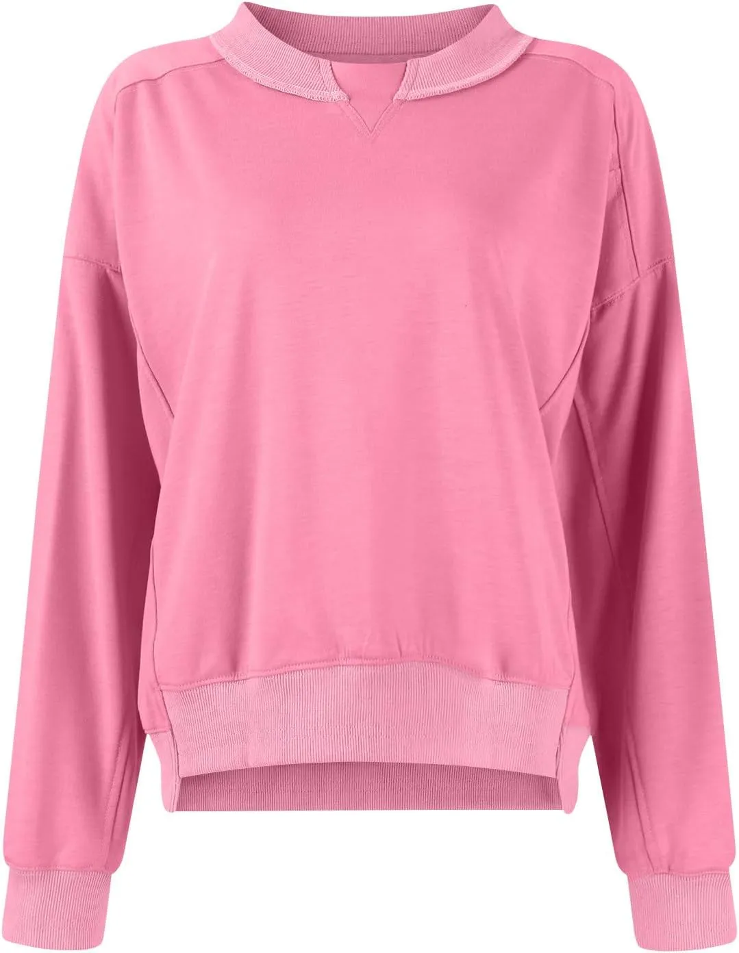 Women's Oversized Cropped Sweatshirts Crewneck Fleece Workout Pullover Sweater Fall Outfits