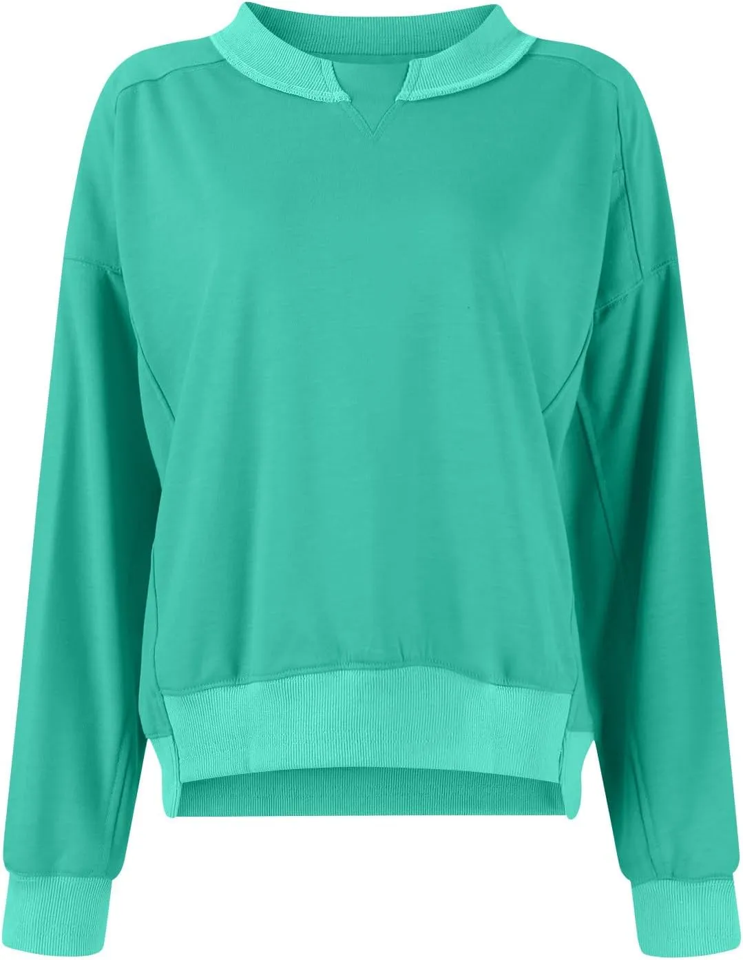 Women's Oversized Cropped Sweatshirts Crewneck Fleece Workout Pullover Sweater Fall Outfits