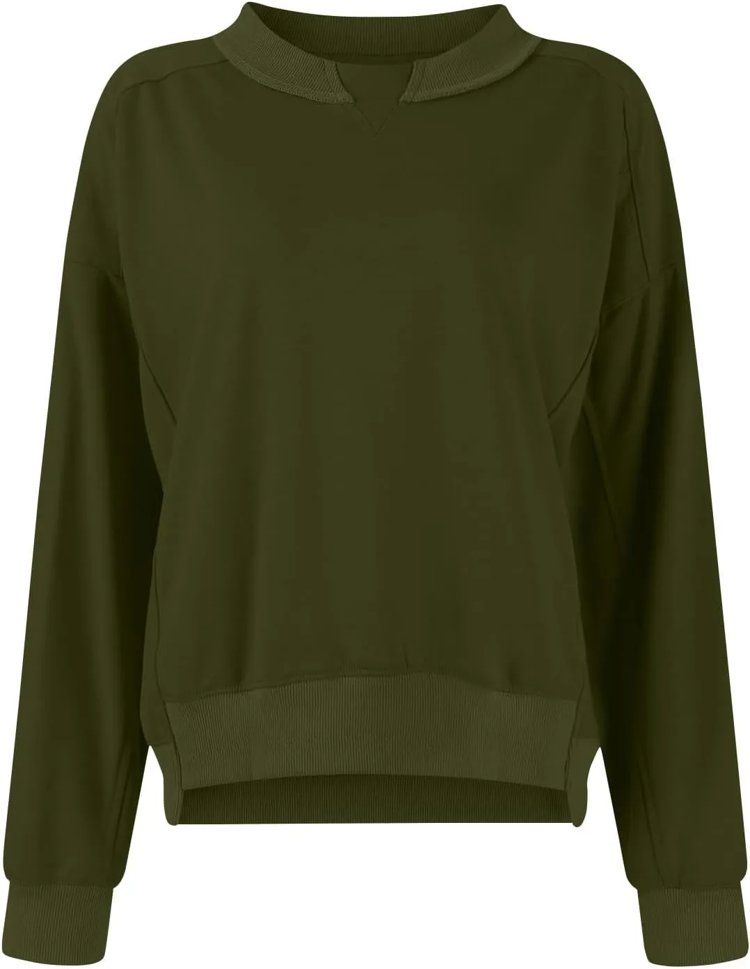 Women's Oversized Cropped Sweatshirts Crewneck Fleece Workout Pullover Sweater Fall Outfits