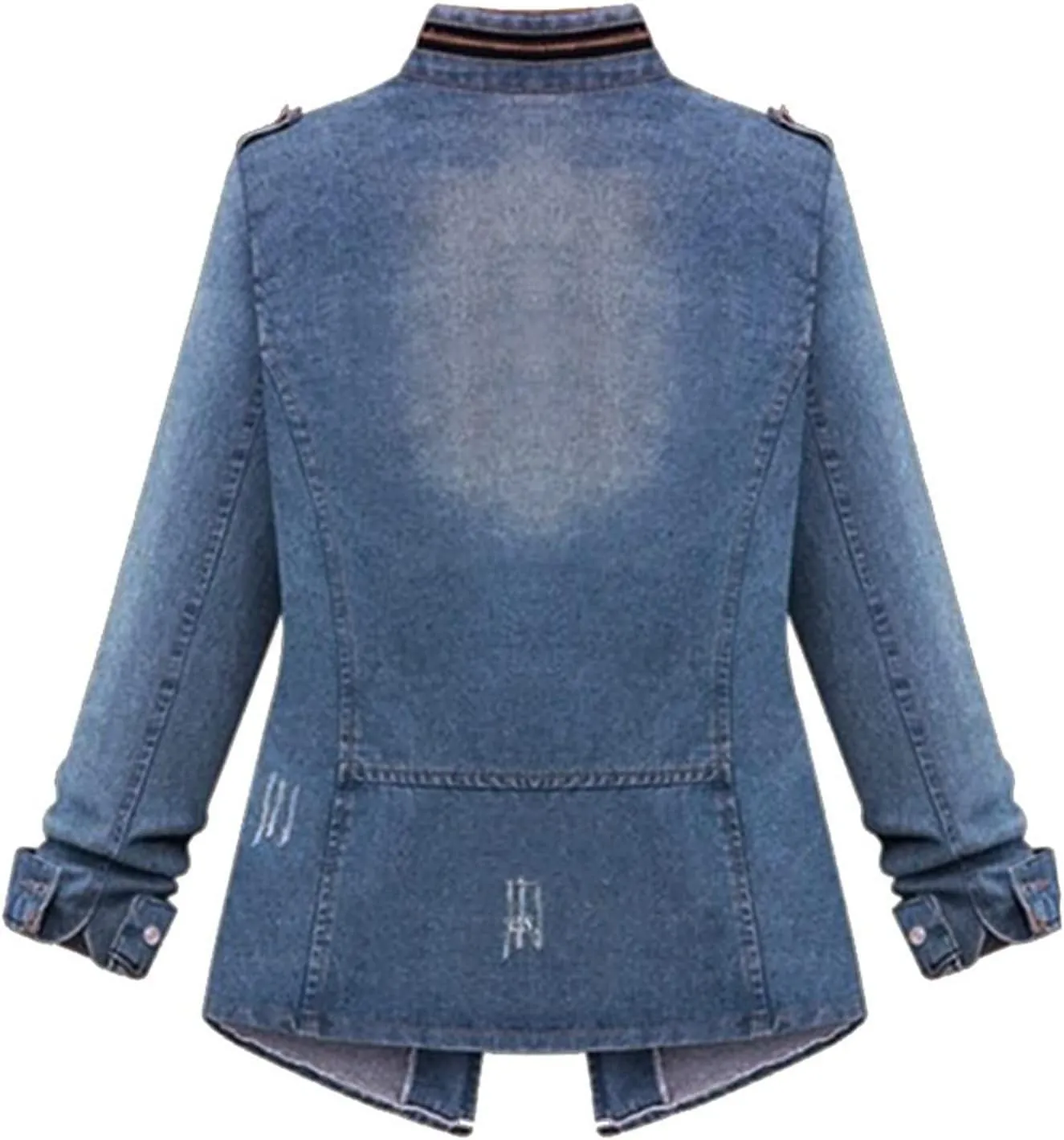 Women's Oversized Denim Jacket Casual Long Boyfriend Distresse Jean Jacket Autumn Spring Washed Denim Jacket 2024