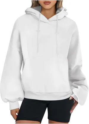 Womens Oversized Hoodies Trendy 2024 Casual Loose Fleece Hooded Sweatshirts Fall Pullover Sweaters Y2K Clothes