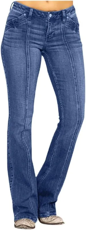 Women's Plus Size Bootcut Jeans Striped Jeans for Women Vintage Jeans for Women Teen Girl High Waisted Relaxed Fit Mid 90S Cowgirl Pants Striped Jeans Women Plus Size Flare Jeans Low Rise