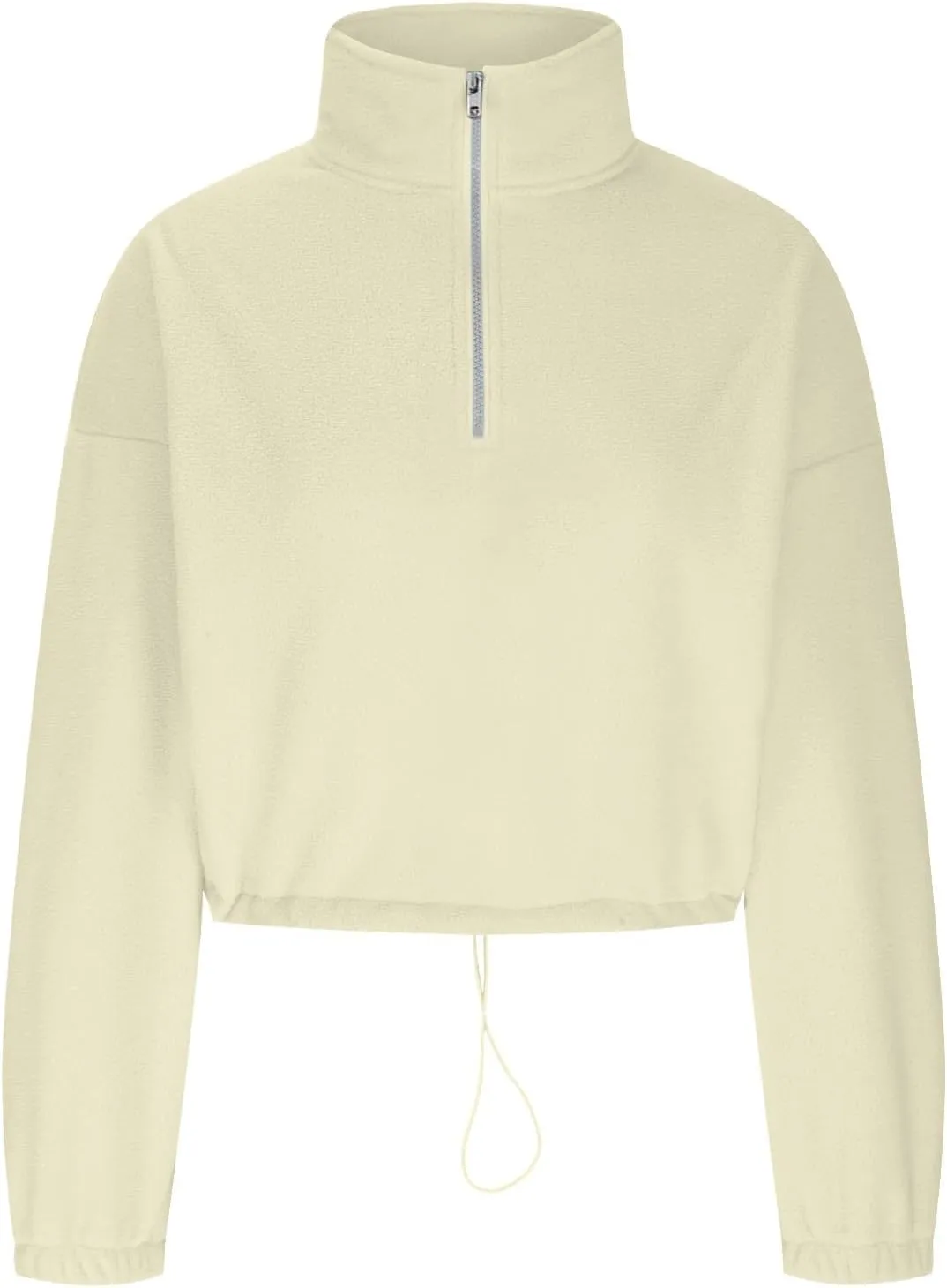 Womens Quarter Zip Hoodies Cropped Sweatshirts Long Sleeve Fleece Half Zip Sweatshirts Fall Outfits Clothes Pullover