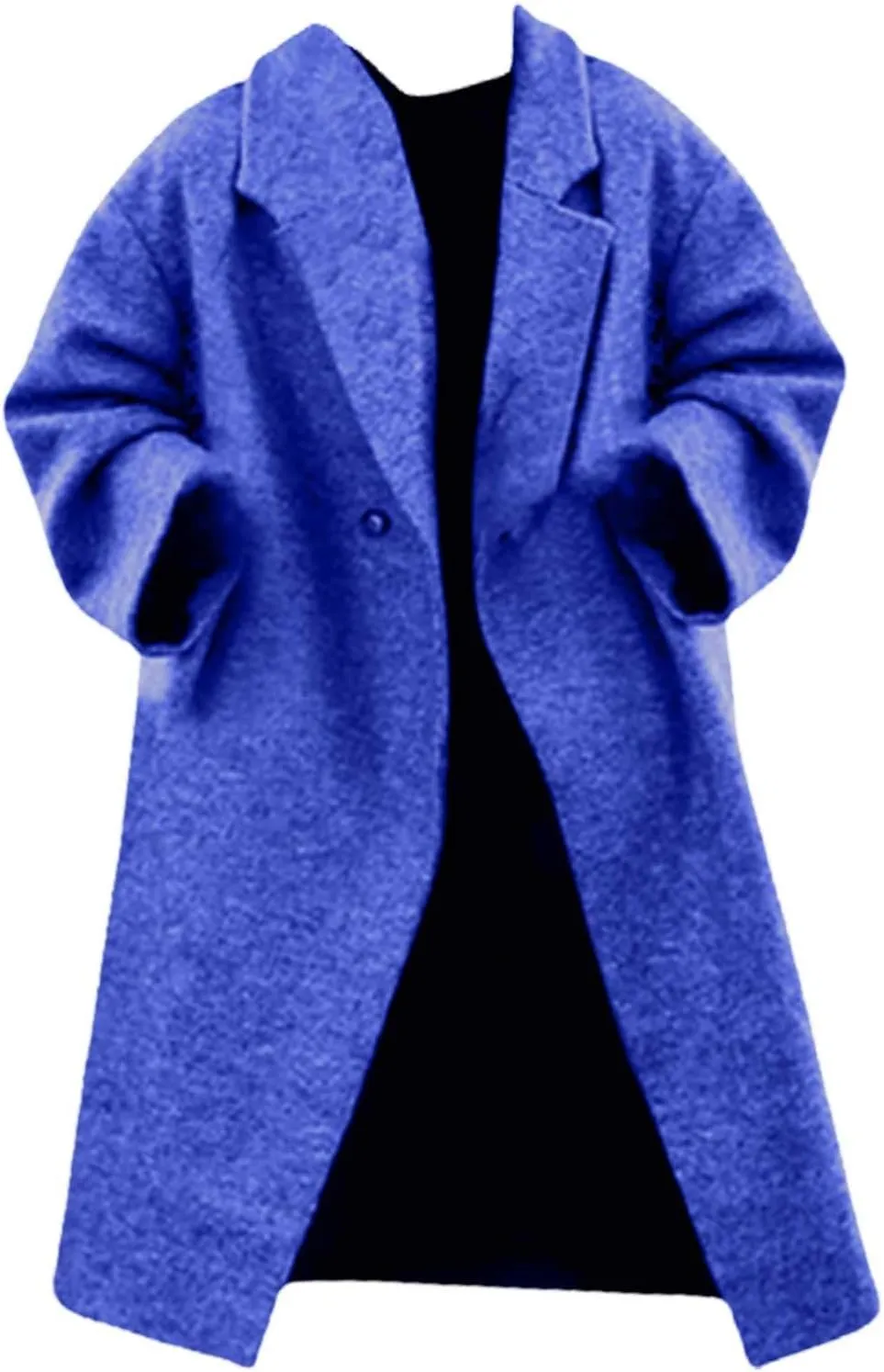 Women's Reversible Plaid Wool Blend Overcoat Fleece Notched Collar Double Breasted Pea Coat
