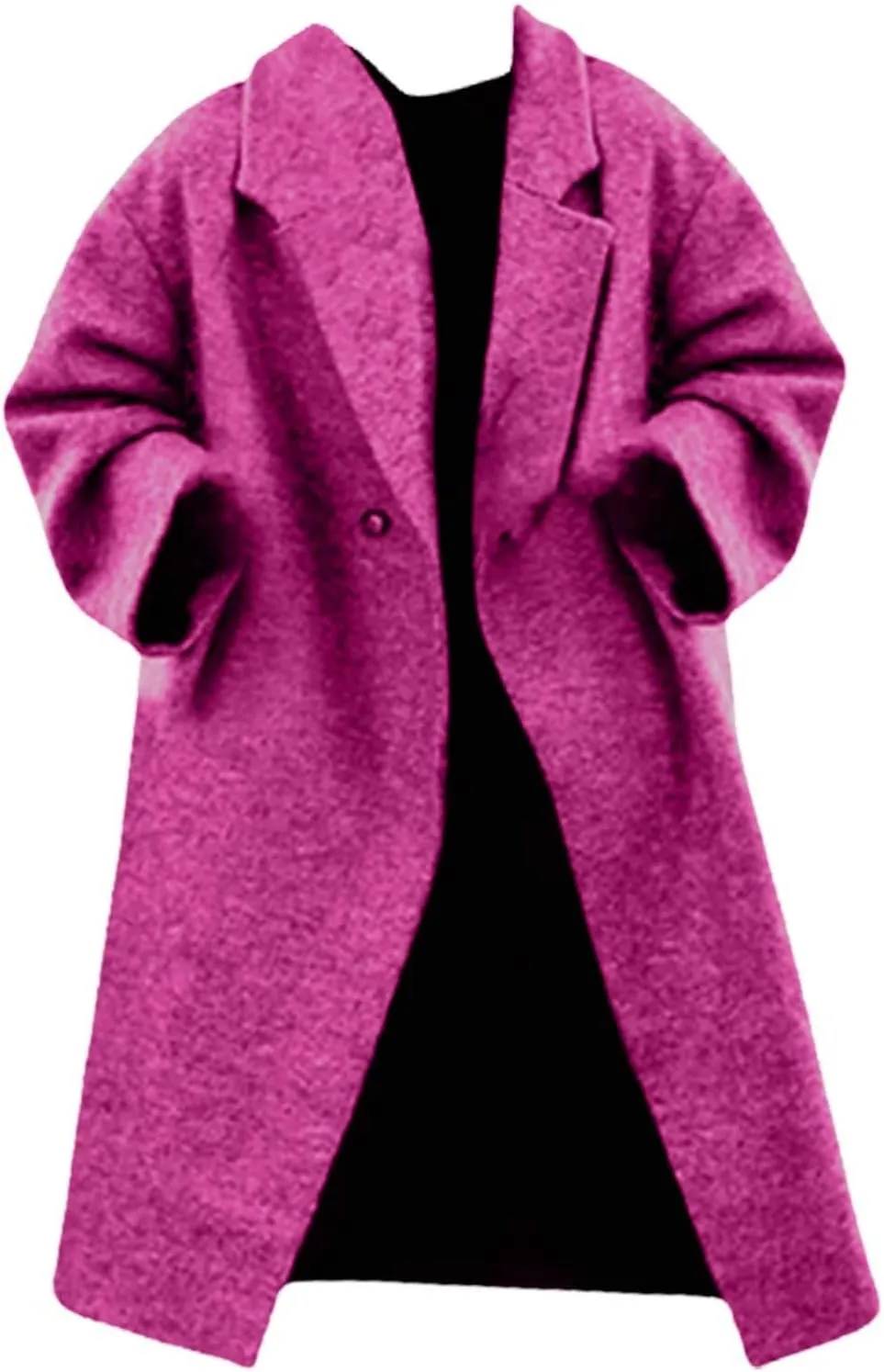 Women's Reversible Plaid Wool Blend Overcoat Fleece Notched Collar Double Breasted Pea Coat