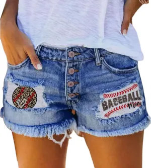 Women's Ripped Denim Jean Shorts High Waisted Frayed Raw Hem Distressed Denim Shorts Summer Hot Pants with Pockets