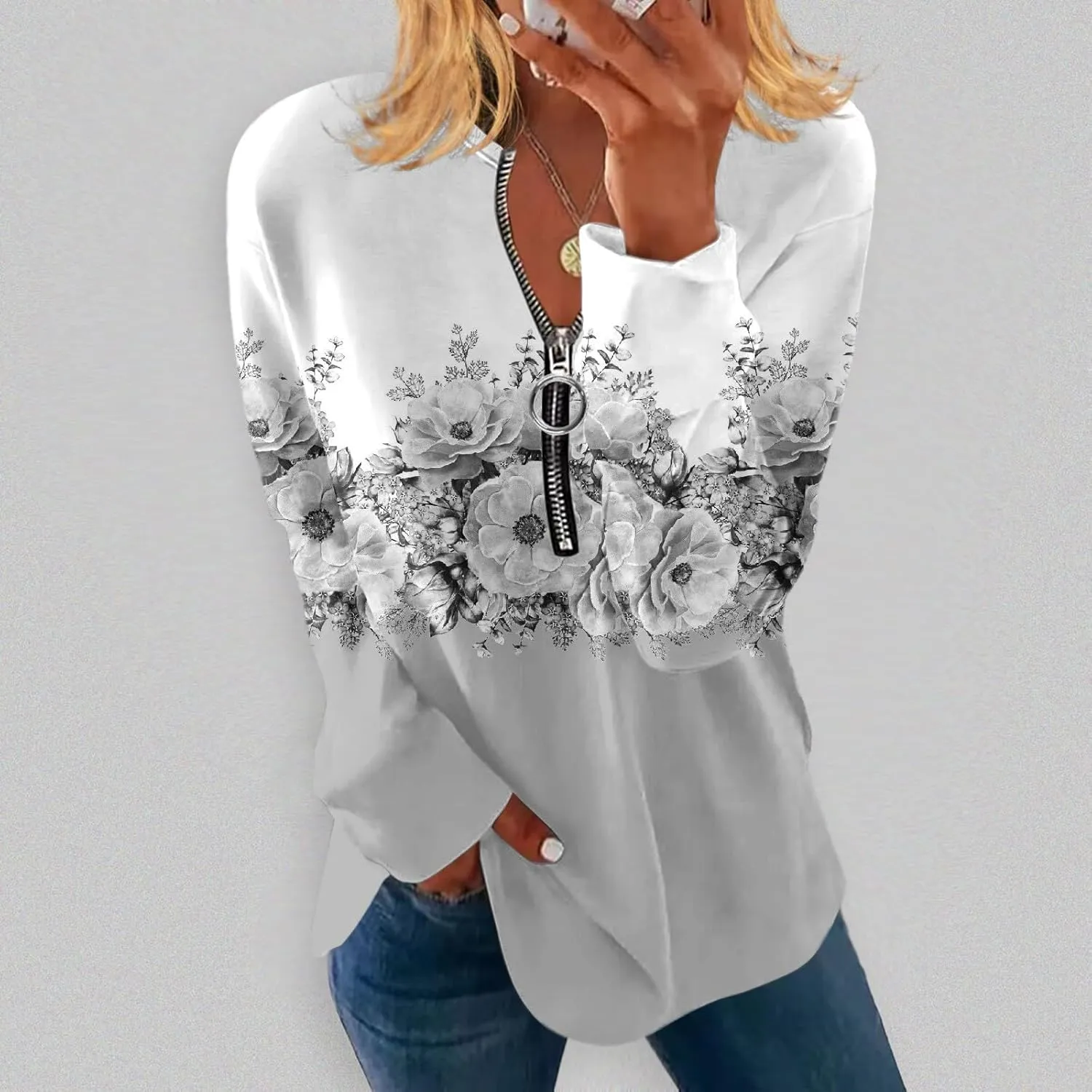Womens Sweatshirts Quarter Zip Sweatshirts Pullover Casual Zip Up Cute Hoodies 2023 Fall Outfits Athletic Tops