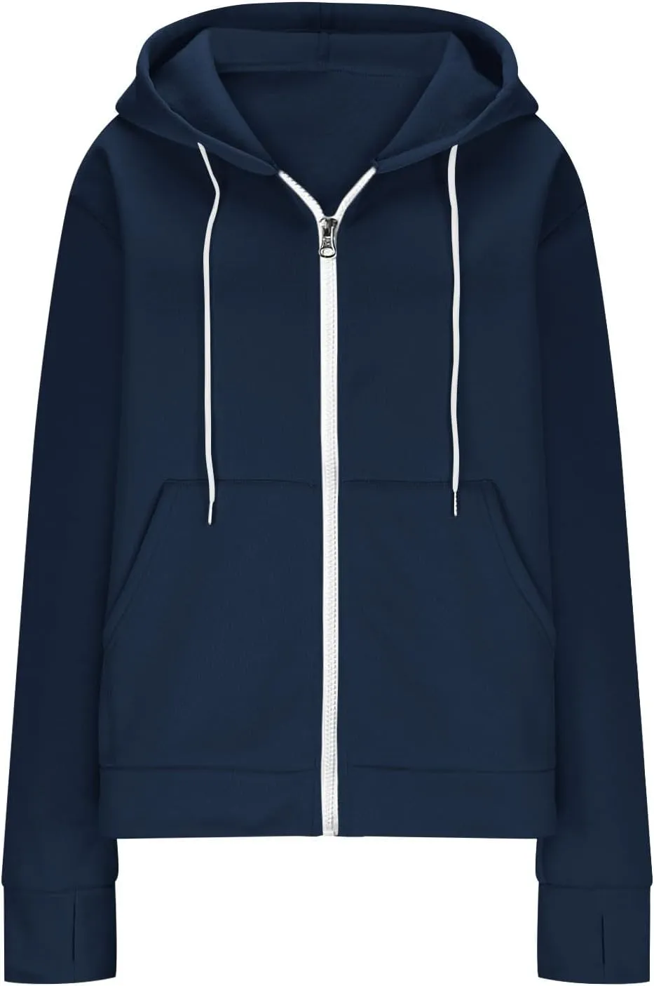 Womens Zip Up Hoodie Cropped Sweatshirts Thumb Hole Fleece Jackets Cropped Comfort Fall Loose Outfits Loose Outfits