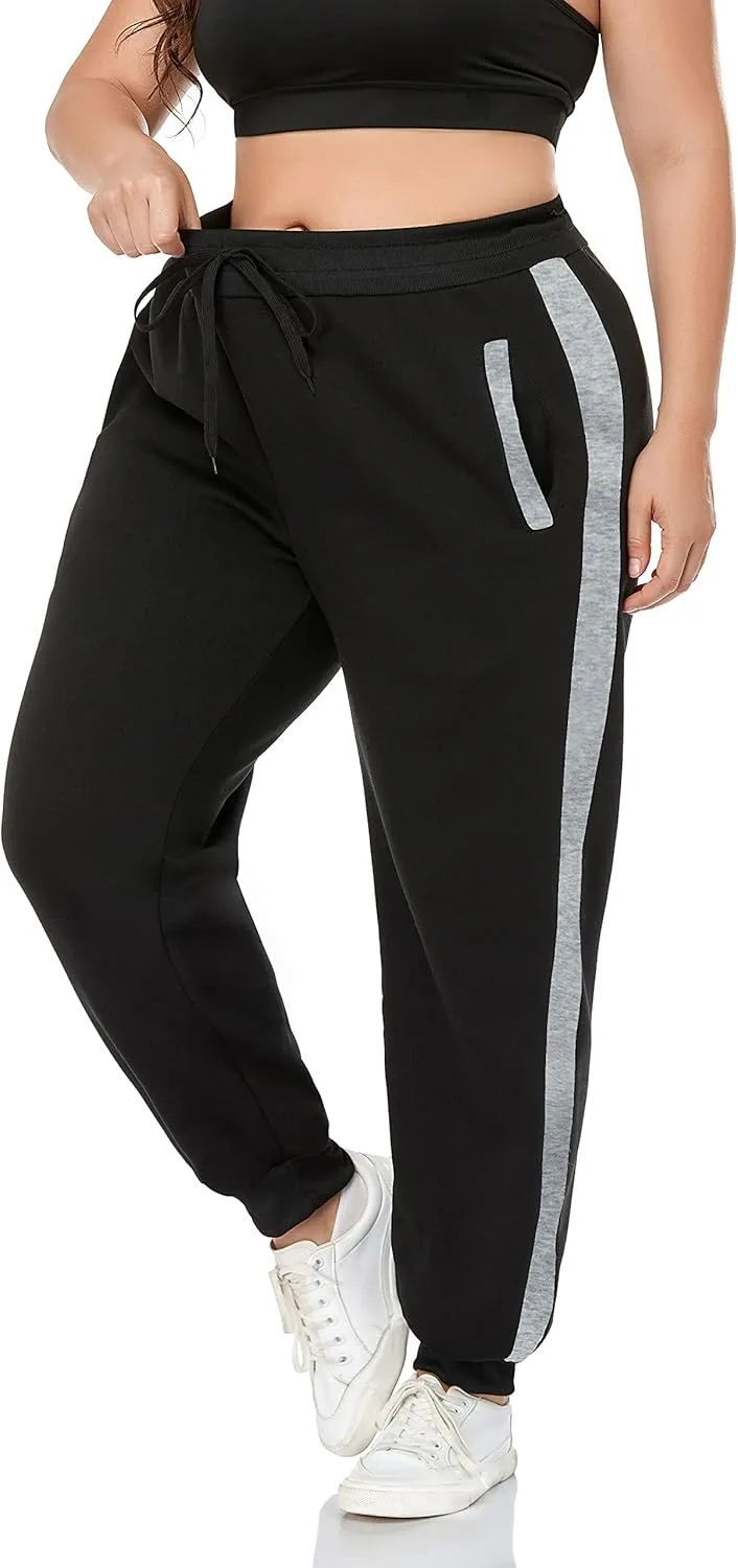 ZERDOCEAN Women's Plus Size Fleece Lined Sweatpants Warm Fleece Joggers Pants Active Track Pant with Pockets