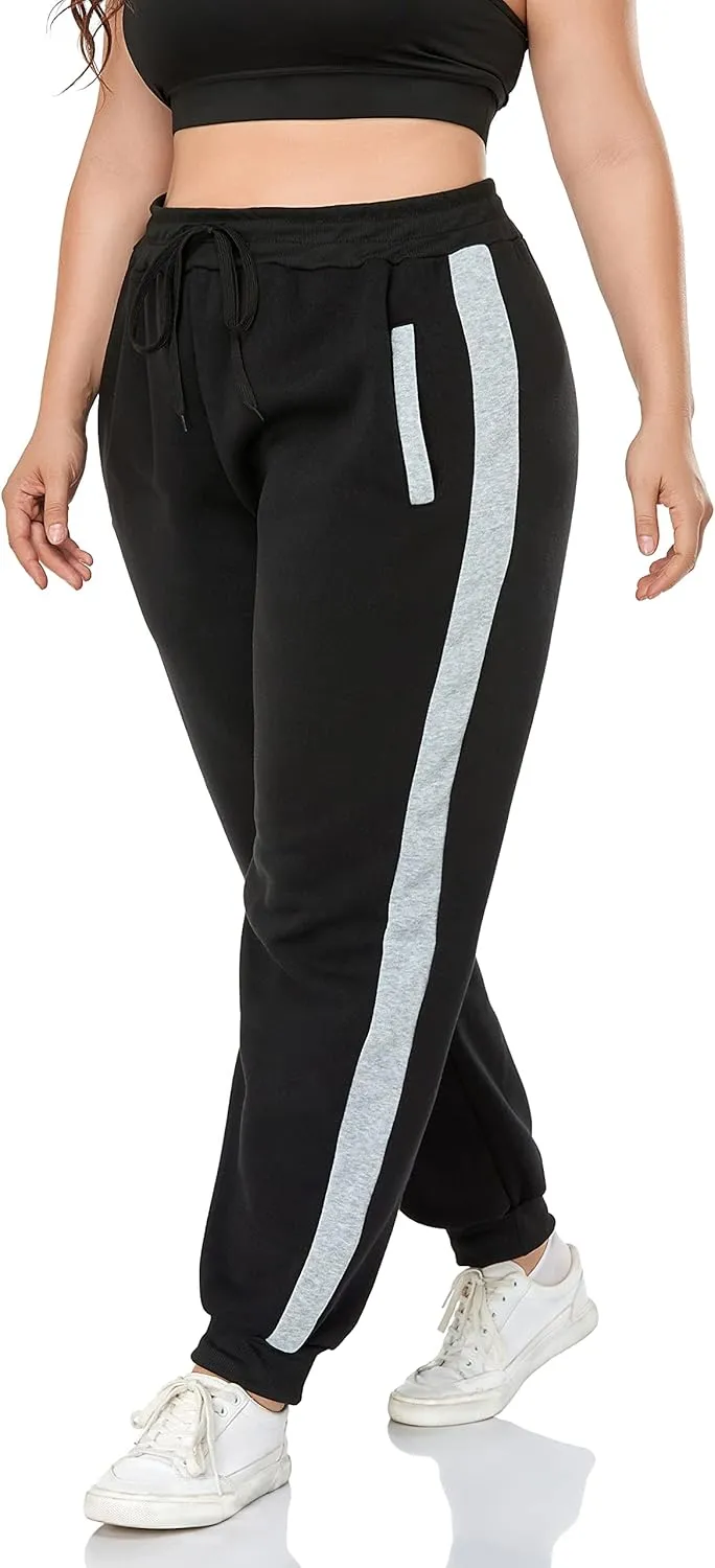 ZERDOCEAN Women's Plus Size Fleece Lined Sweatpants Warm Fleece Joggers Pants Active Track Pant with Pockets