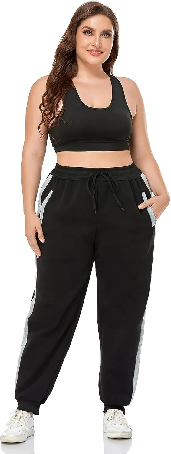 ZERDOCEAN Women's Plus Size Fleece Lined Sweatpants Warm Fleece Joggers Pants Active Track Pant with Pockets