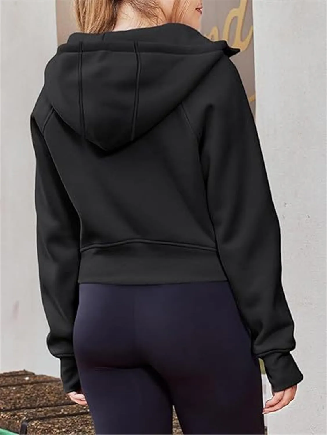 Zip Up Hoodies for Women Fleece Cropped Crew Neck Sweatshirts, Womens Cropped Zip Up Hoodies Fleece Sweatshirts
