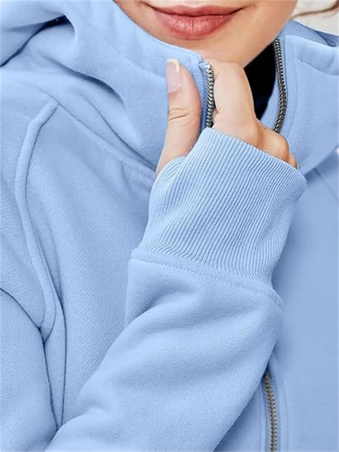 Zip Up Hoodies for Women Fleece Cropped Crew Neck Sweatshirts, Womens Cropped Zip Up Hoodies Fleece Sweatshirts