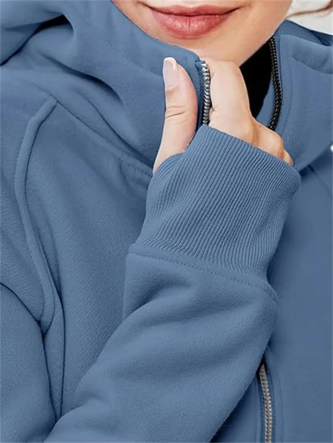 Zip Up Hoodies for Women Fleece Cropped Crew Neck Sweatshirts, Womens Cropped Zip Up Hoodies Fleece Sweatshirts