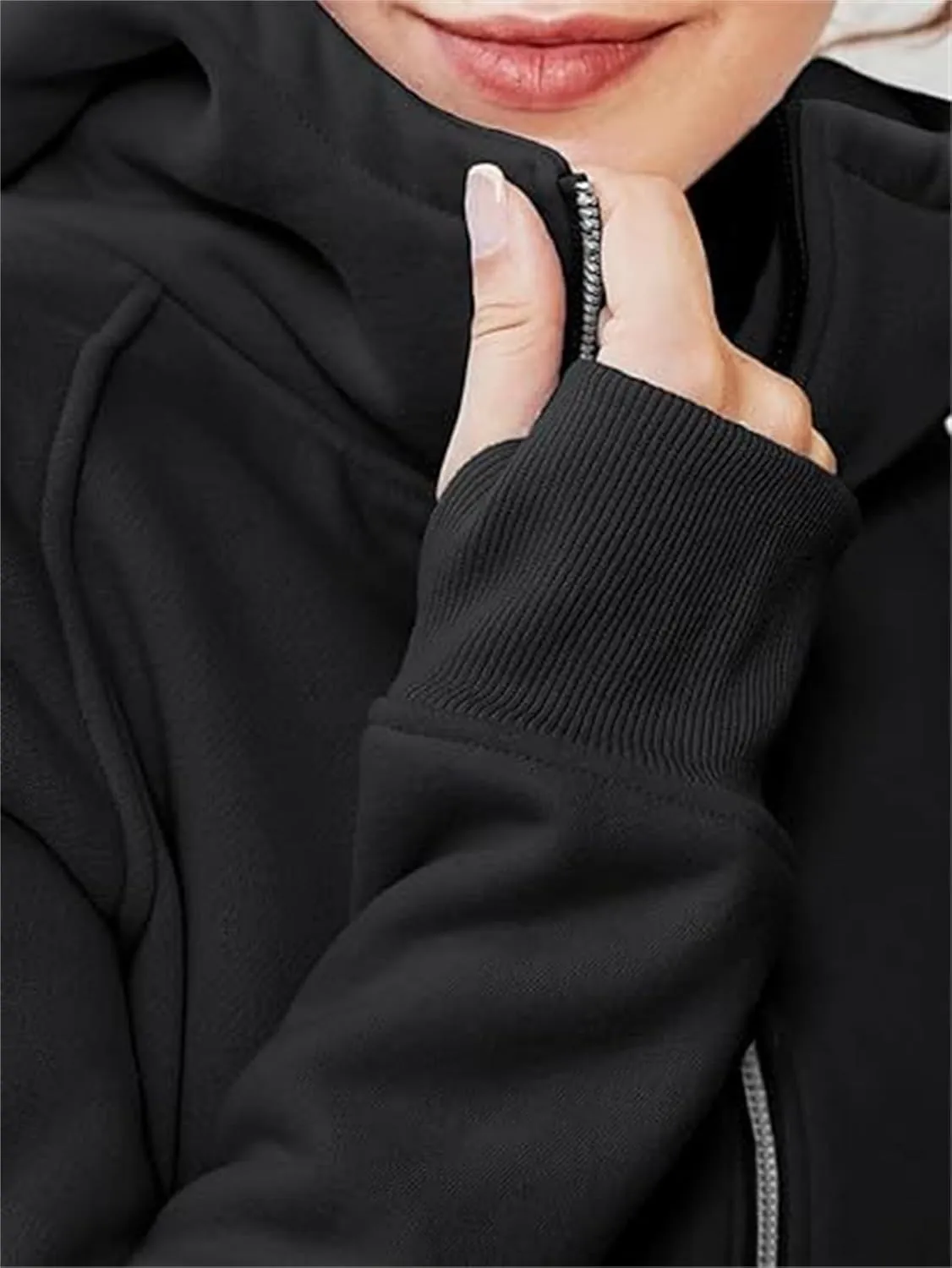 Zip Up Hoodies for Women Fleece Cropped Crew Neck Sweatshirts, Womens Cropped Zip Up Hoodies Fleece Sweatshirts