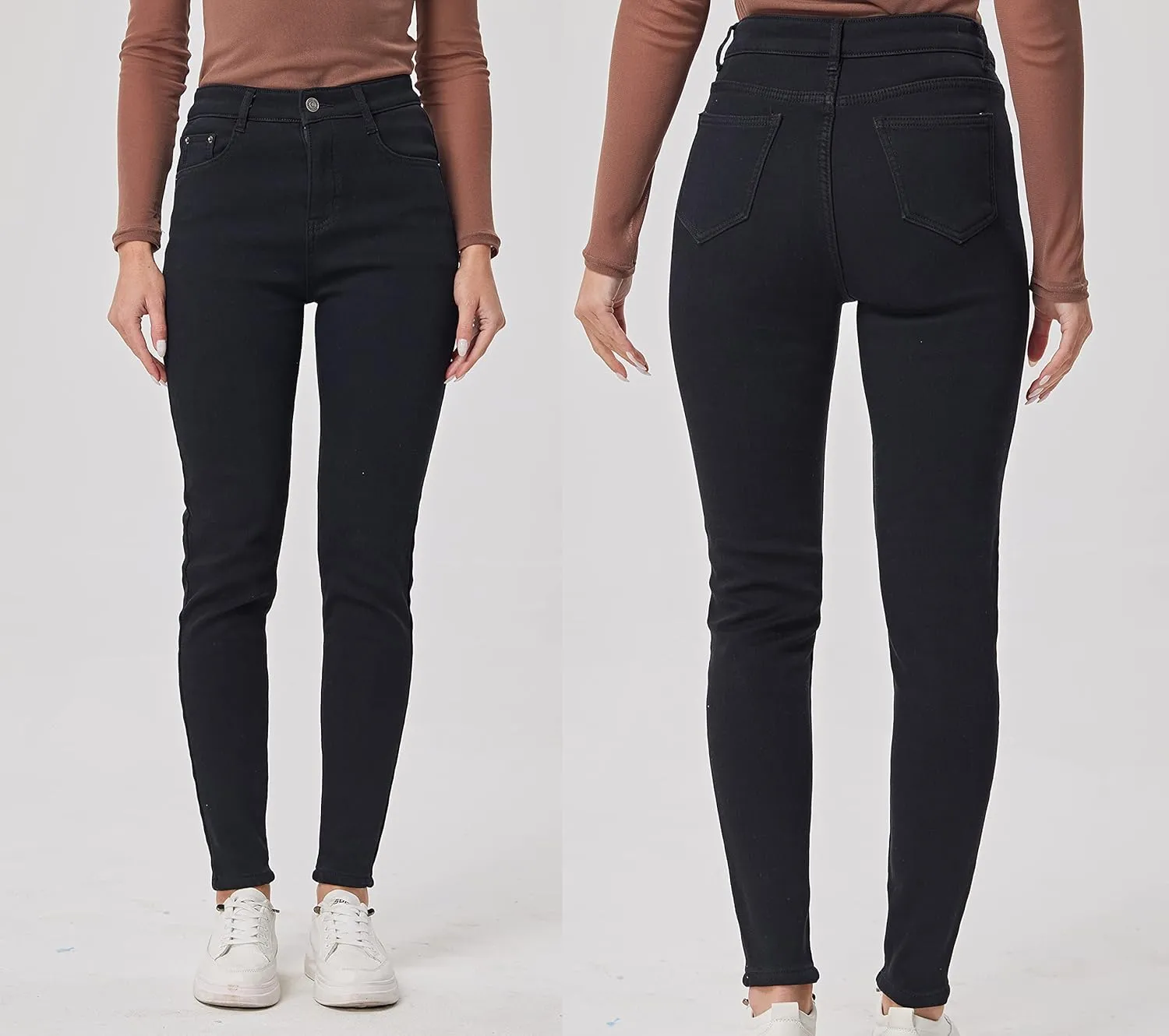 zsangbee Women's Thermal Jeans Fleece Lined Jeans Winter Skinny Jeans Warm Denim Pants
